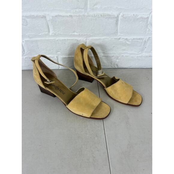 Yves Saint Laurent Shoes - Yves Saint Laurent Womens Suede Block Heel Open Toe Ankle Strap Sandals Size 8.5